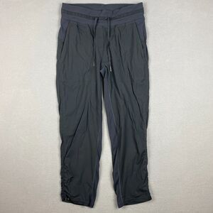 Lululemon Womens 6 Dance Studio Crop 25" Black Mid Rise Drawstring On The Move